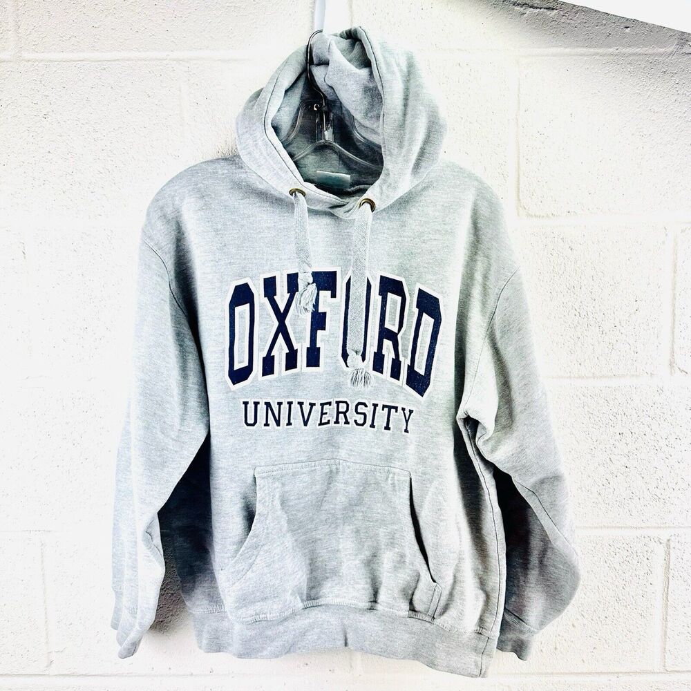 Vintage The Varsity Shop Oxford University Men’s Light Gray Hoodie Sz M